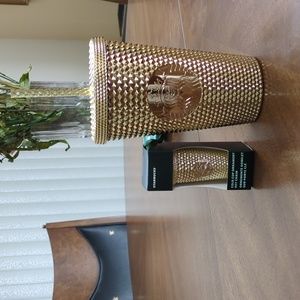 Starbucks Gold Holiday Tumbler + Gold Starbucks Holiday Ornament
